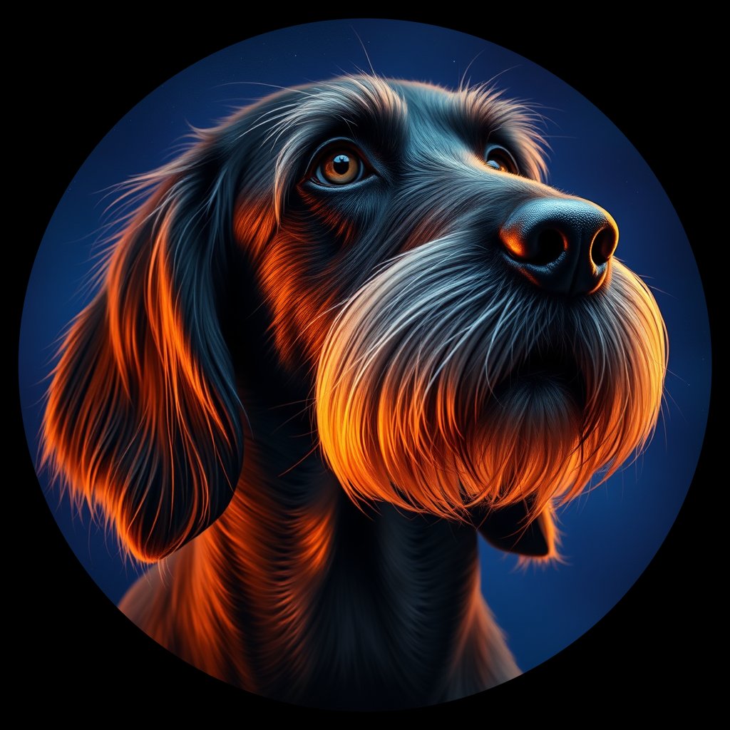 Cosmic medallion portrait of AFGH_AFGH_22932, a Afghan Hound