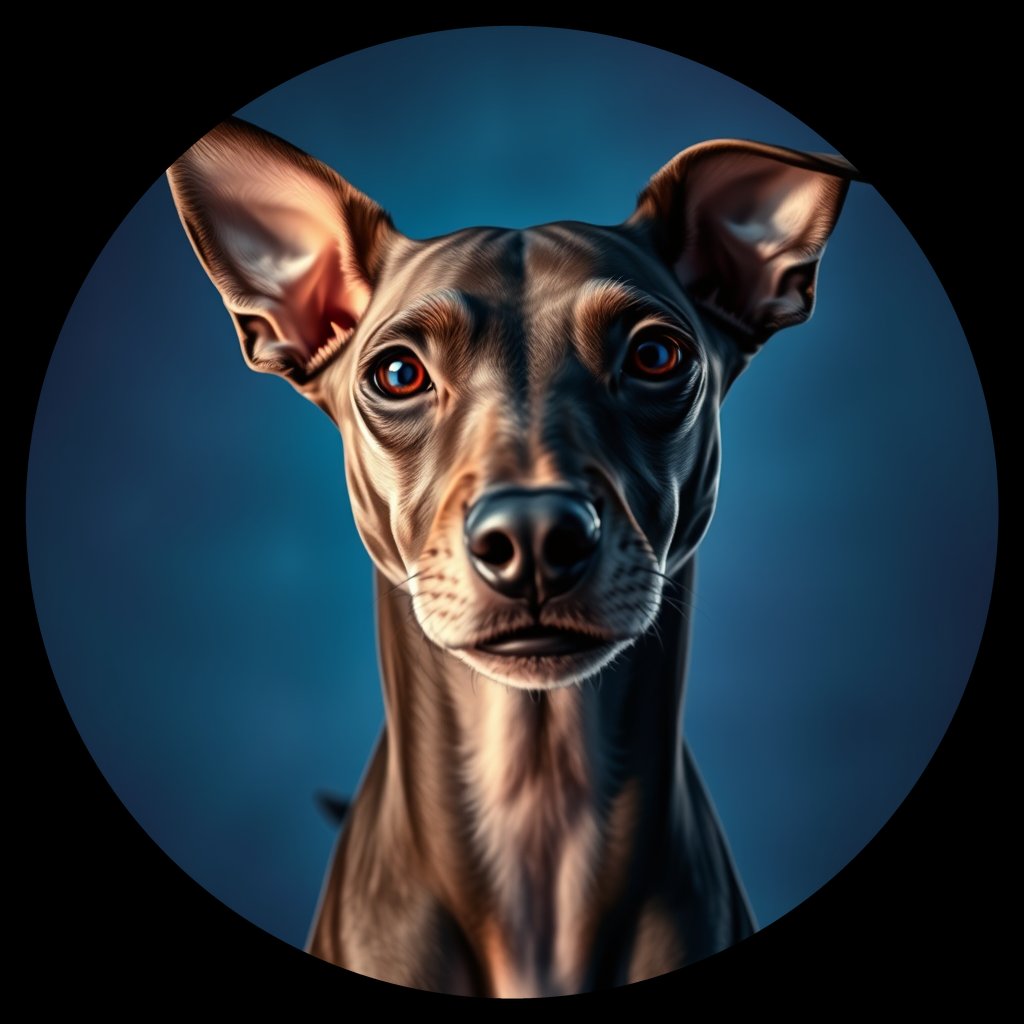 Cosmic medallion portrait of AHRT_AHRT_01079, a American Hairless Terrier