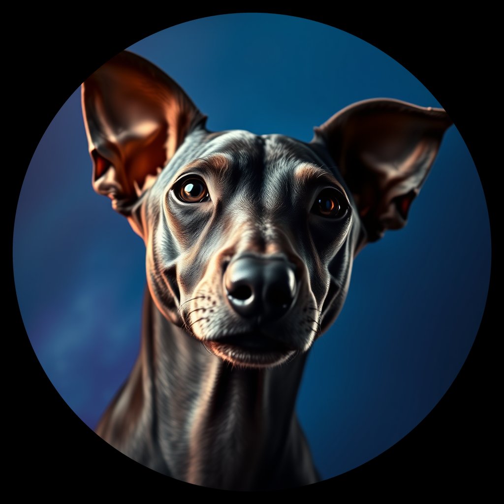 Cosmic medallion portrait of AHRT_AHRT_01081, a American Hairless Terrier