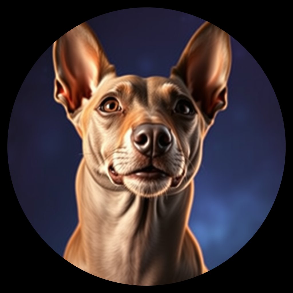 Cosmic medallion portrait of AHRT_AHRT_01120, a American Hairless Terrier