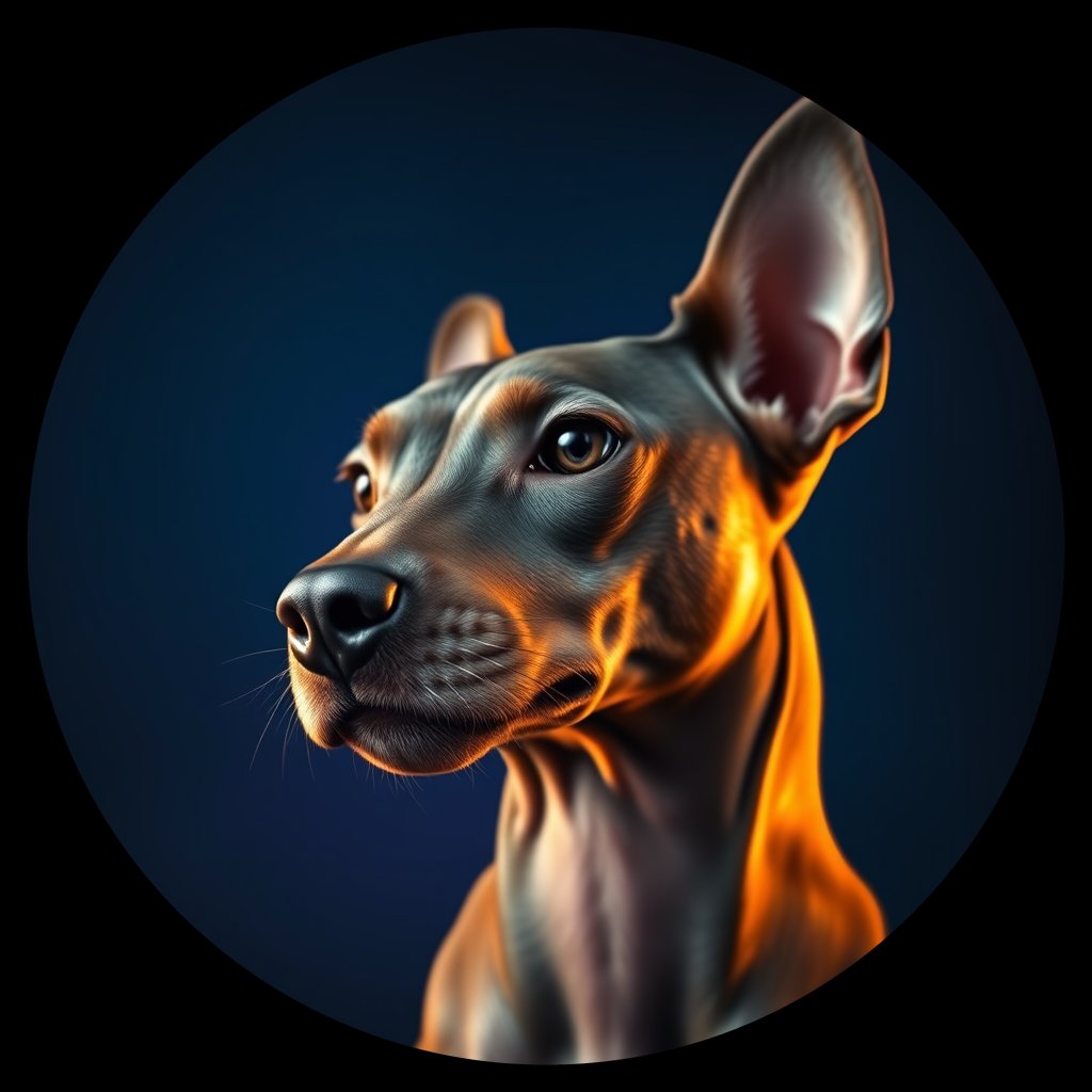 Cosmic medallion portrait of AHRT_AHRT_01122, a American Hairless Terrier