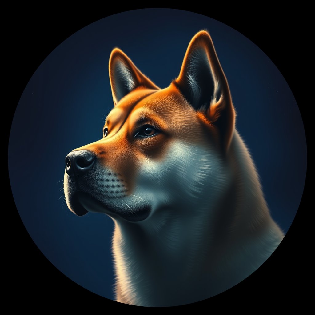 Cosmic medallion portrait of AKIT_AKIT_01101, a Akita