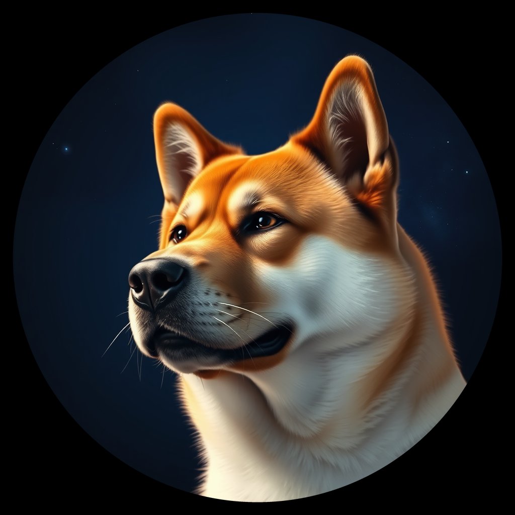 Cosmic medallion portrait of AKIT_AKIT_01130, a Akita