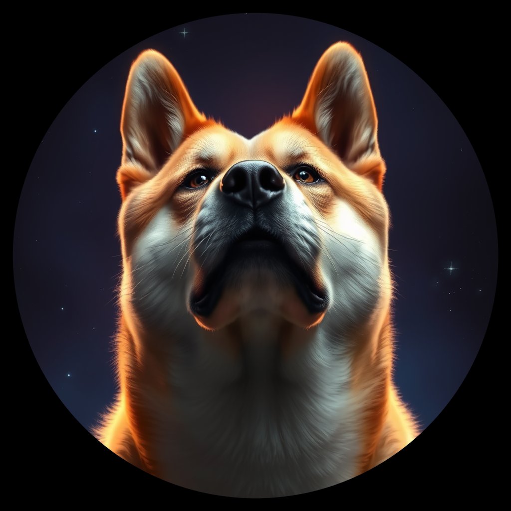 Cosmic medallion portrait of AKIT_AKIT_01131, a Akita