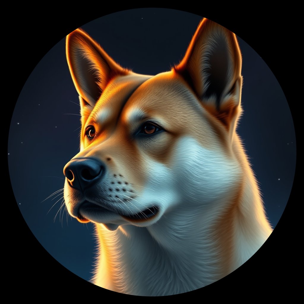 Cosmic medallion portrait of AKIT_AKIT_01134, a Akita