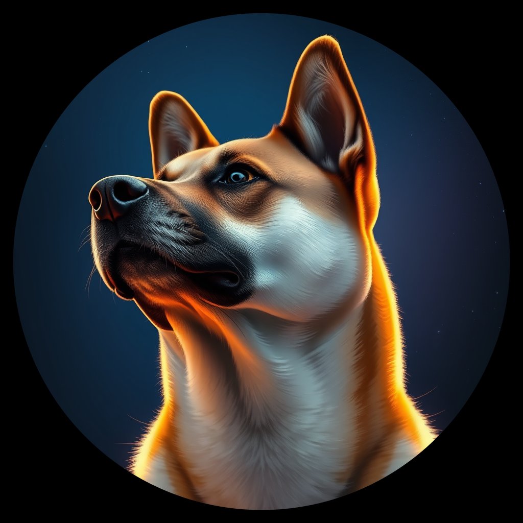 Cosmic medallion portrait of AKIT_AKIT_01278, a Akita