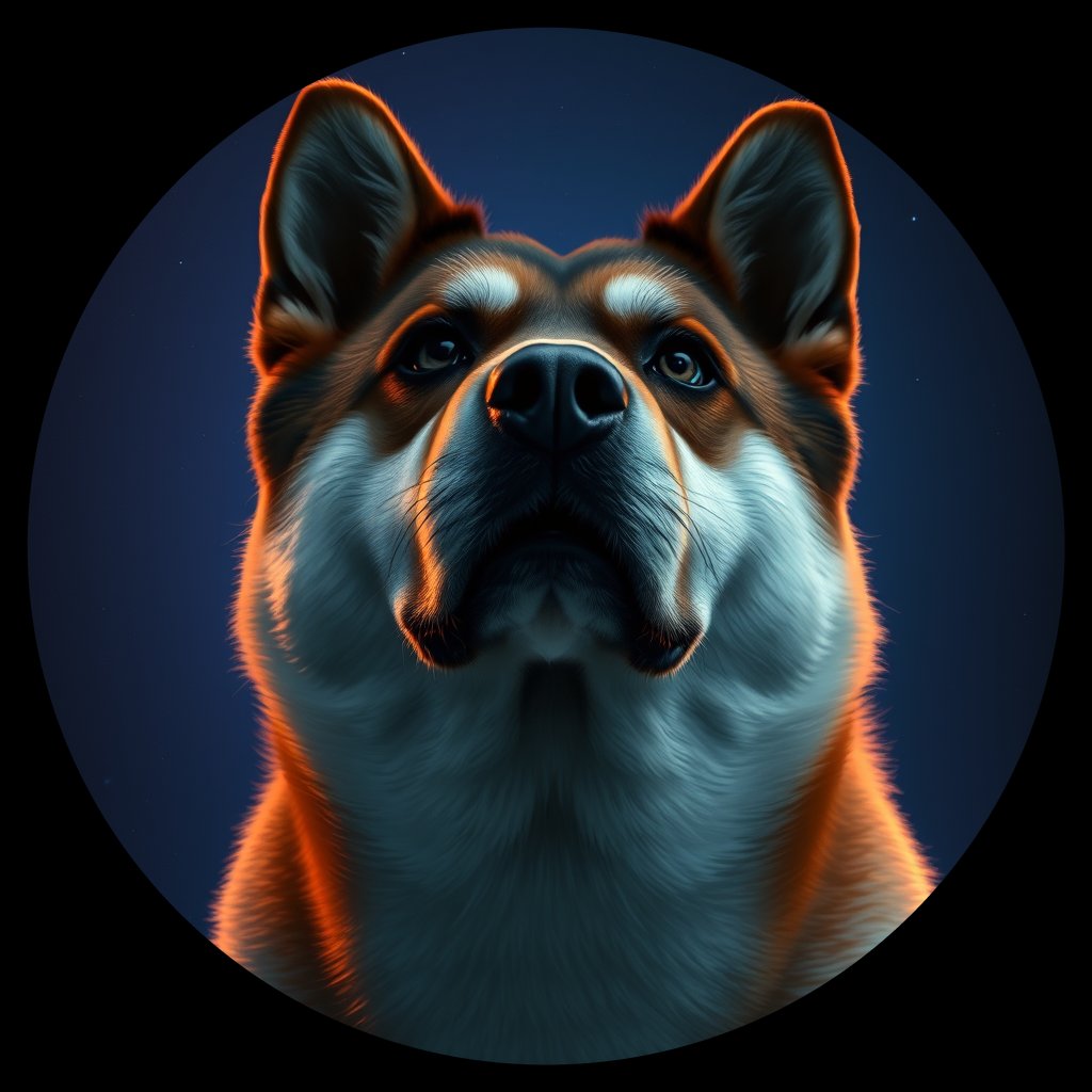 Cosmic medallion portrait of AKIT_AKIT_12342, a Akita