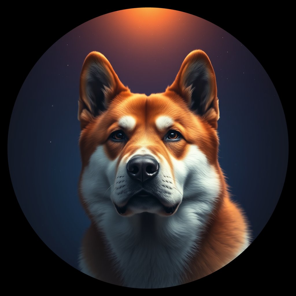 Cosmic medallion portrait of AKIT_AKIT_12692, a Akita
