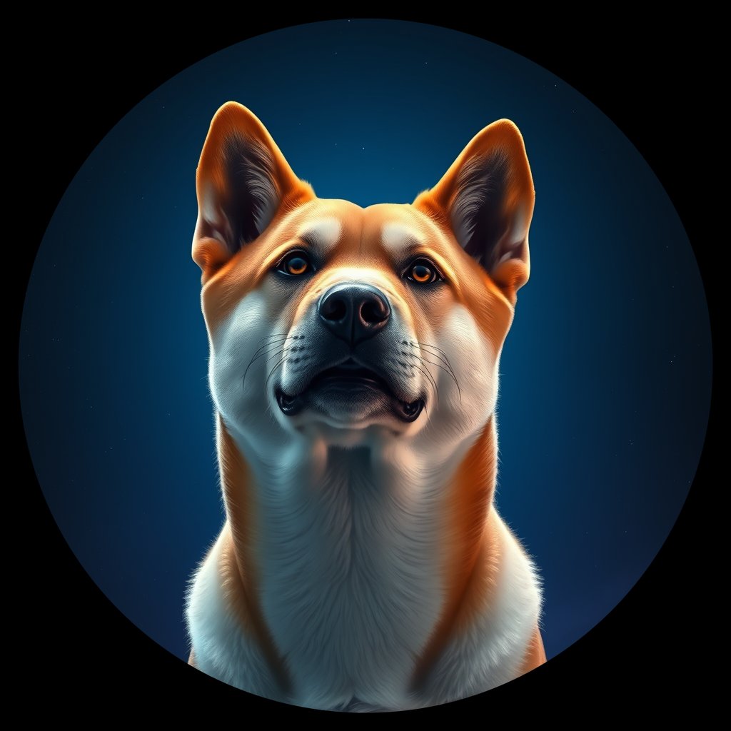 Cosmic medallion portrait of AKIT_AKIT_12755, a Akita