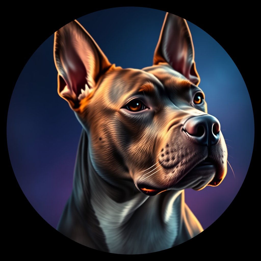 Cosmic medallion portrait of AMST_AMST_Z9A04, a American Staffordshire Terrier
