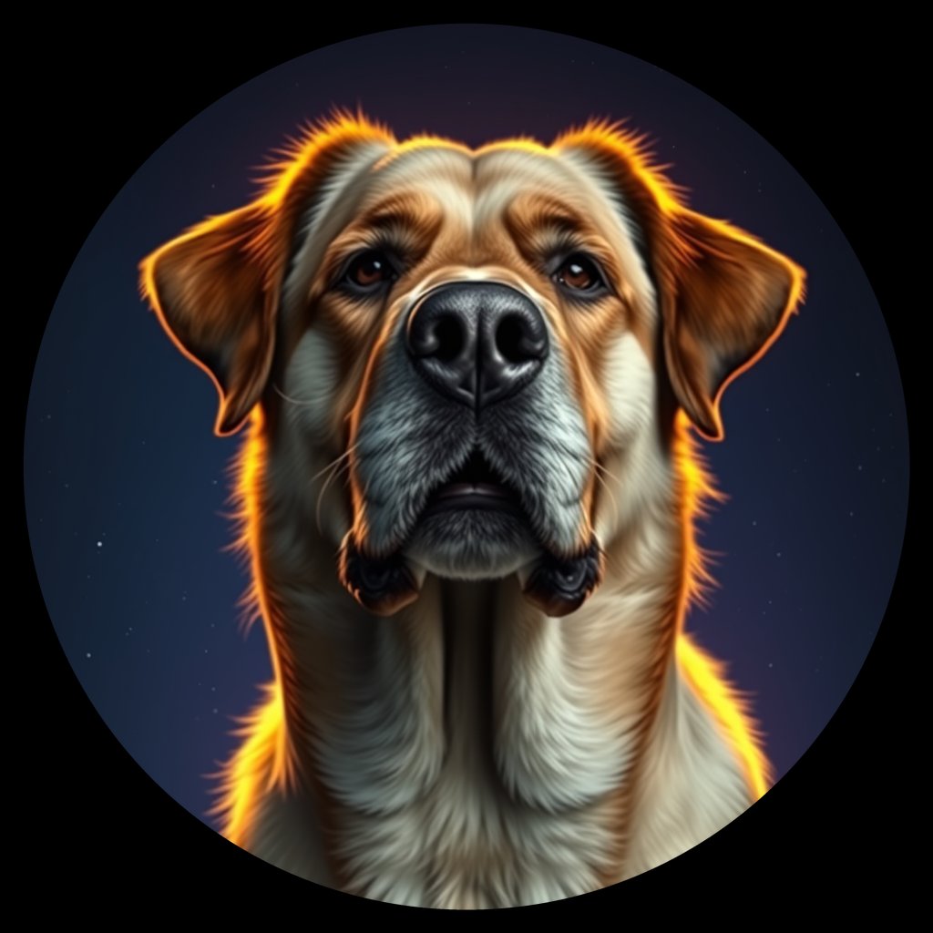 Cosmic medallion portrait of ANAT_ANAT_07066, a Anatolian Shepherd
