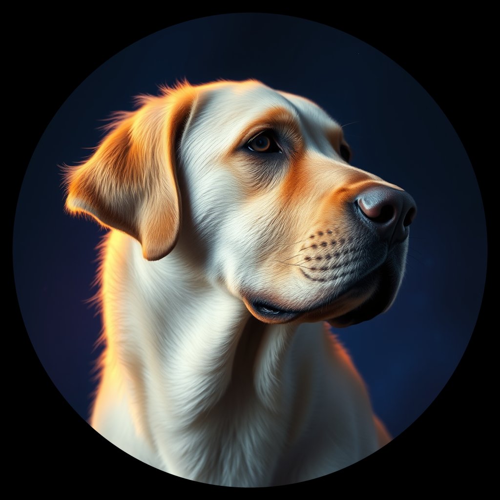 Cosmic medallion portrait of ANAT_ANAT_07069, a Anatolian Shepherd