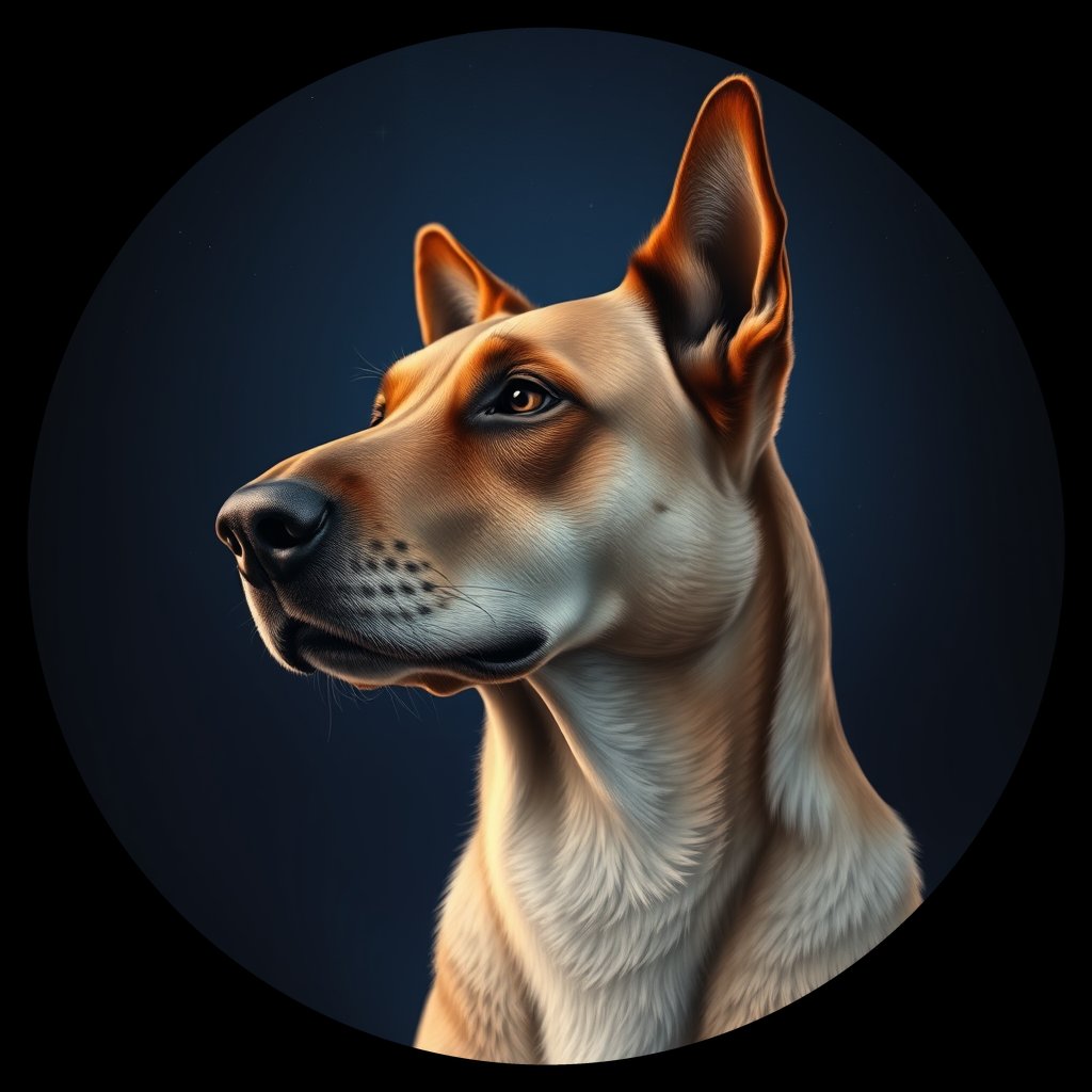 Cosmic medallion portrait of ANAT_ANAT_07334, a Anatolian Shepherd