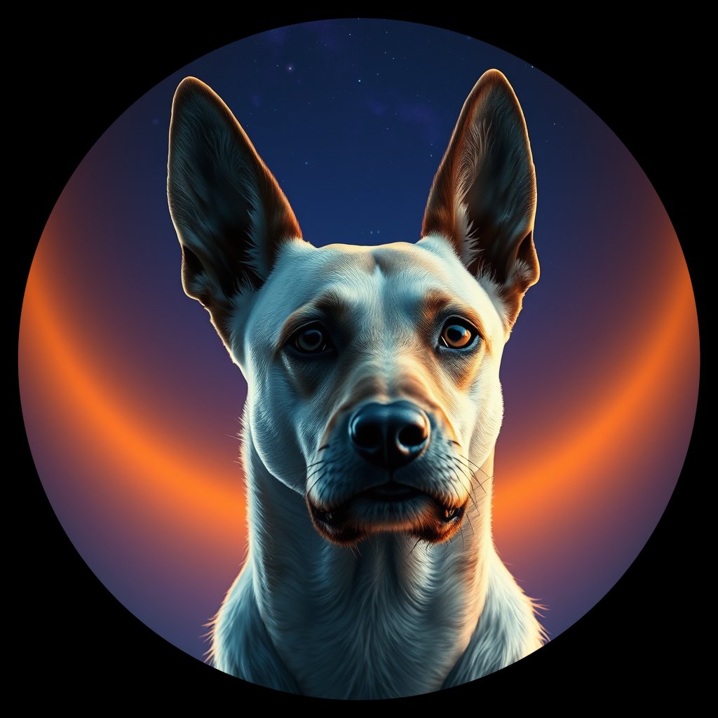 Cosmic medallion portrait of ARM_ARM_23A, a Village Dog Armenia