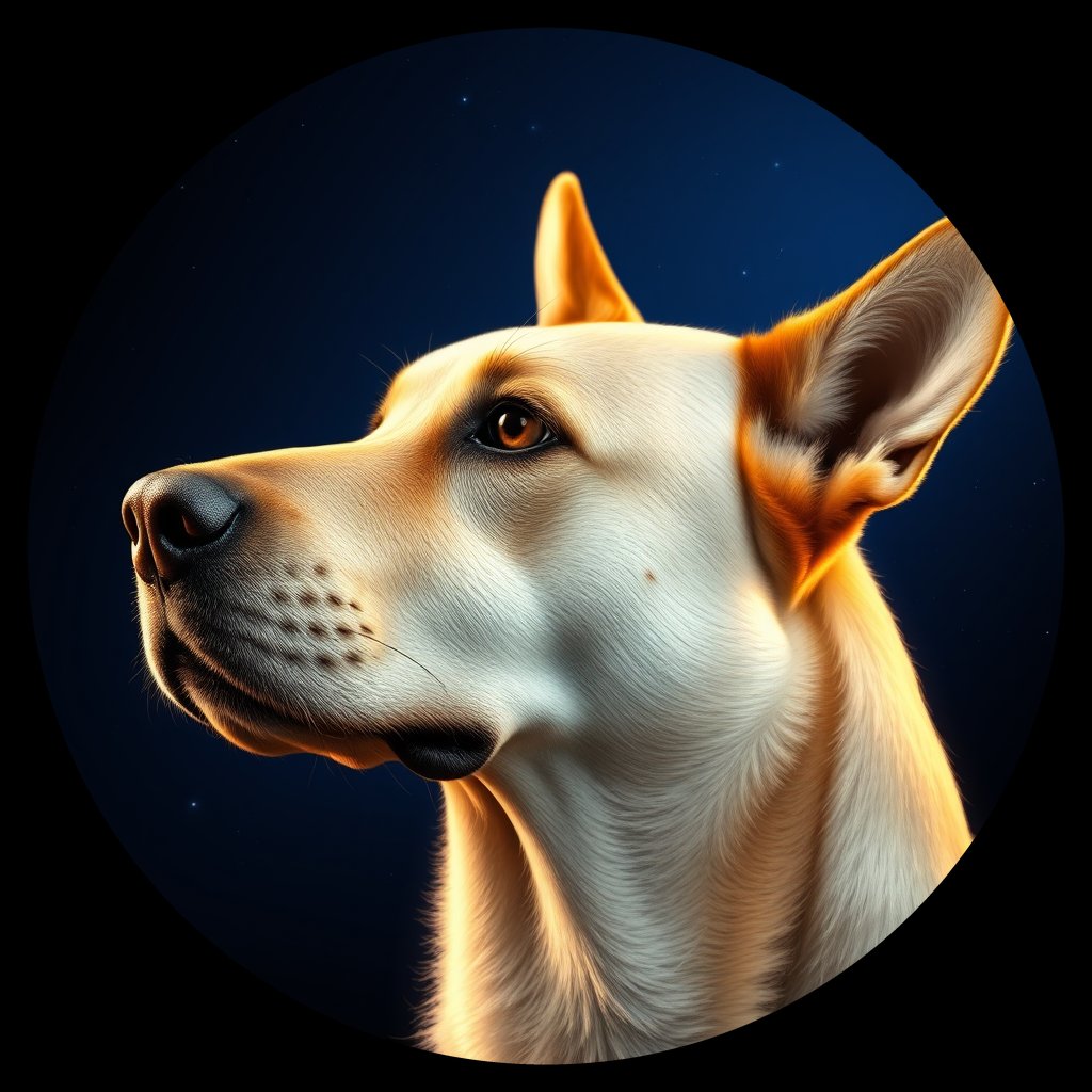 Cosmic medallion portrait of ARM_ARM_24A, a Village Dog Armenia