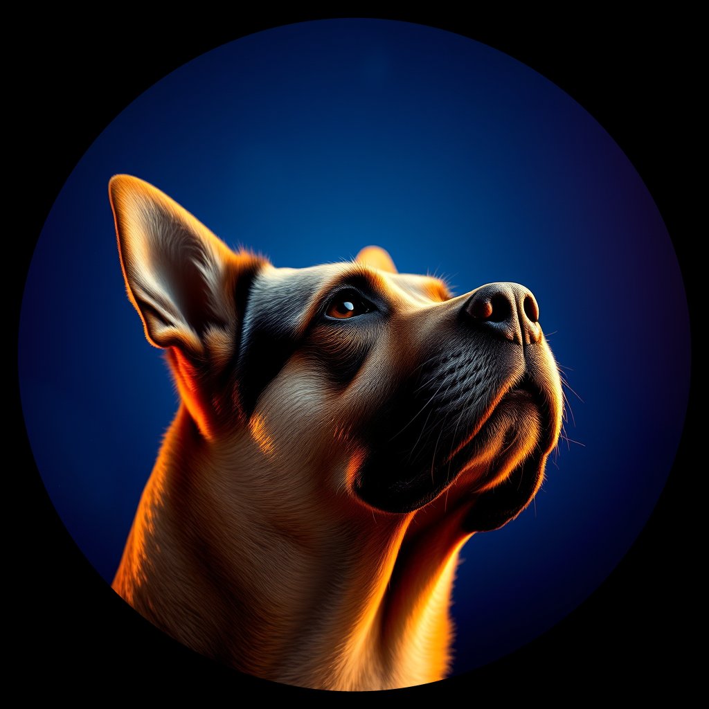 Cosmic medallion portrait of ARM_ARM_25A, a Village Dog Armenia