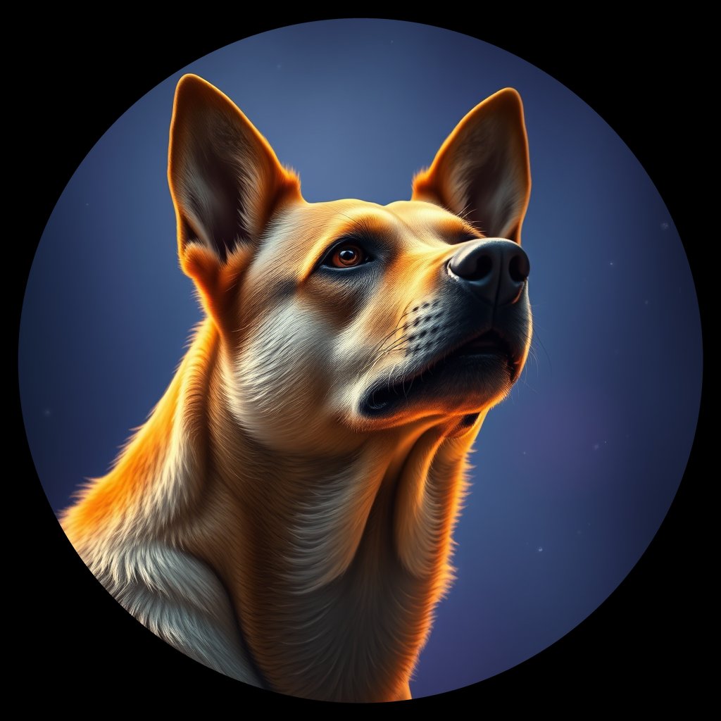 Cosmic medallion portrait of ARM_ARM_26A, a Village Dog Armenia