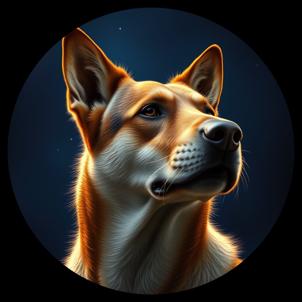 Cosmic medallion portrait of ARM_ARM_28A, a Village Dog Armenia