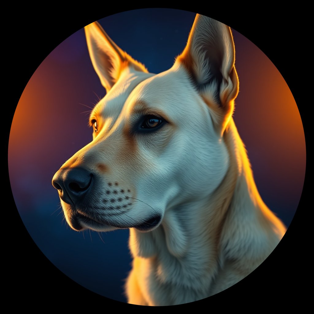 Cosmic medallion portrait of ARM_ARM_29A, a Village Dog Armenia