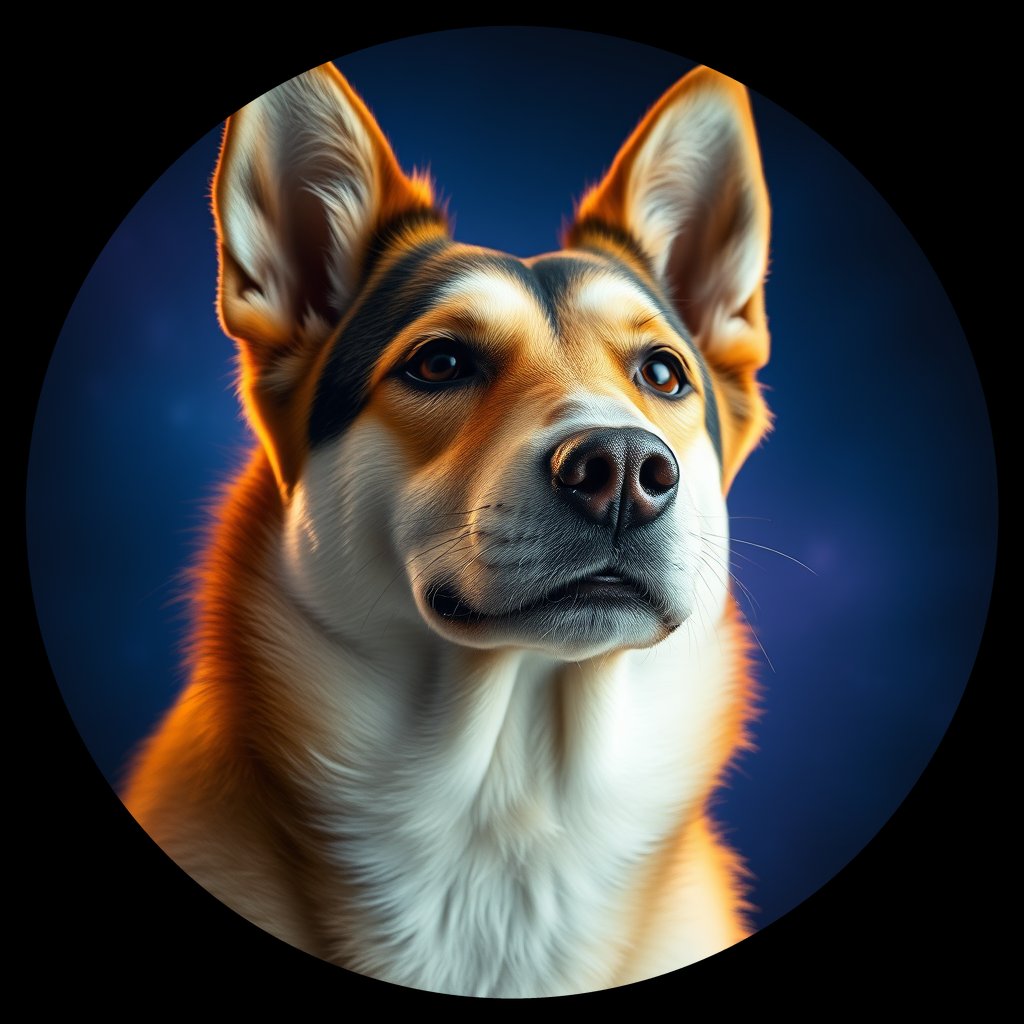 Cosmic medallion portrait of ARM_ARM_30A, a Village Dog Armenia