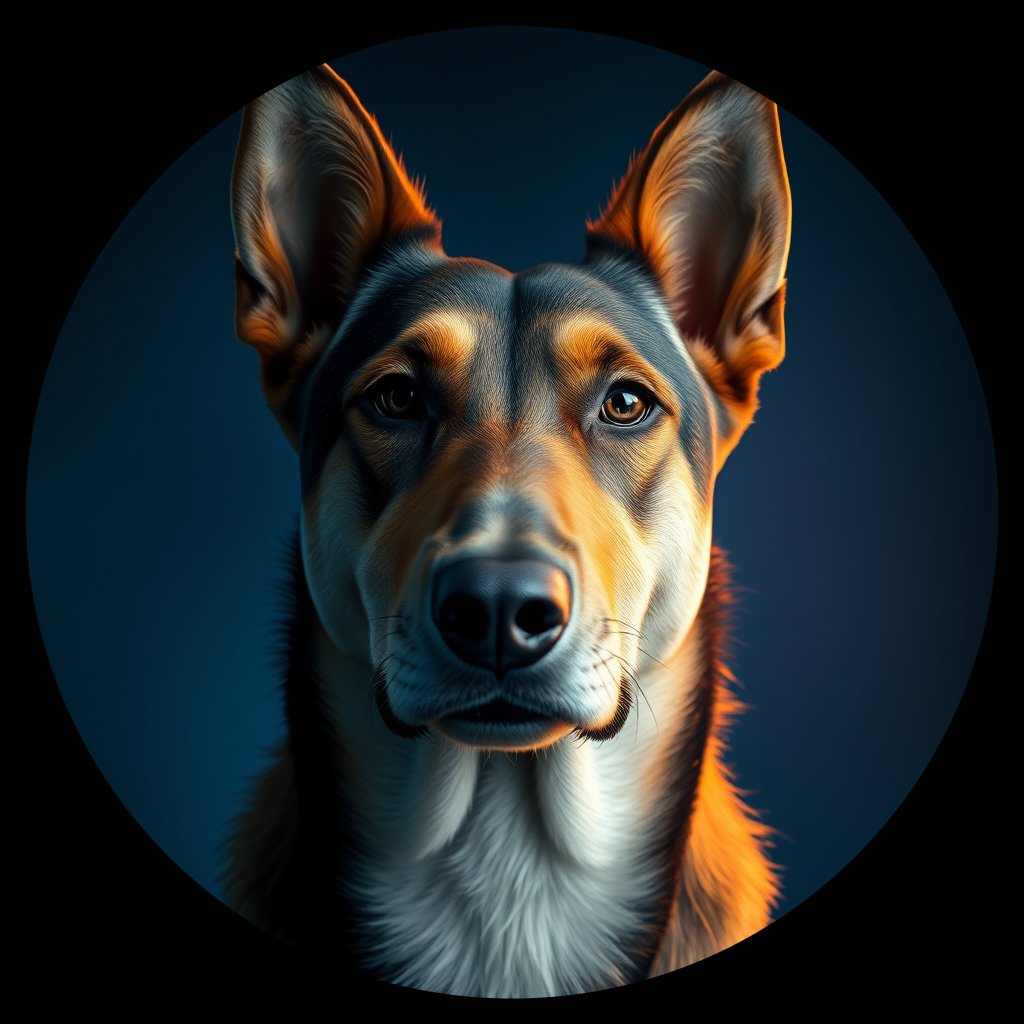 Cosmic medallion portrait of ARM_ARM_31A, a Village Dog Armenia
