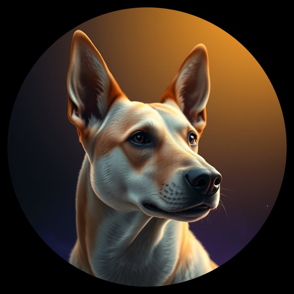 Cosmic medallion portrait of ARM_ARM_32A, a Village Dog Armenia