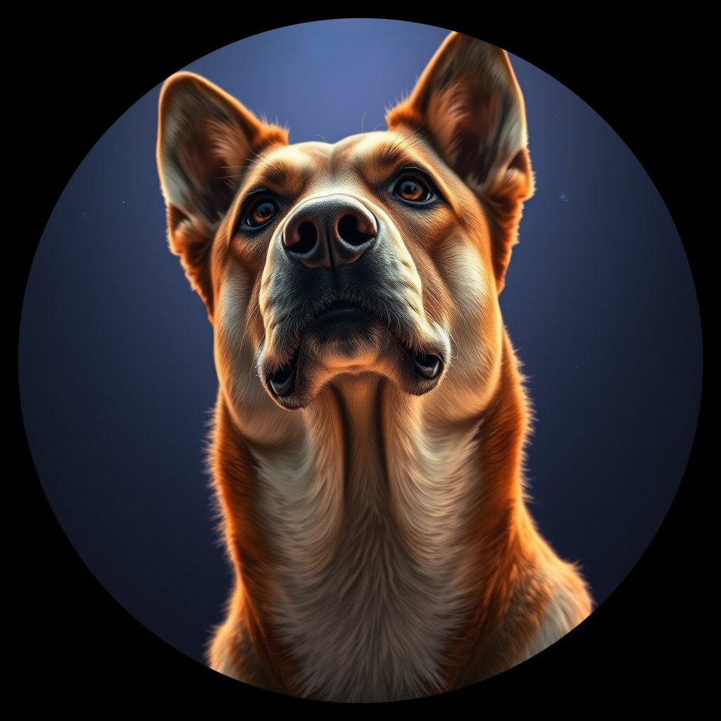 Cosmic medallion portrait of ARM_ARM_33A, a Village Dog Armenia