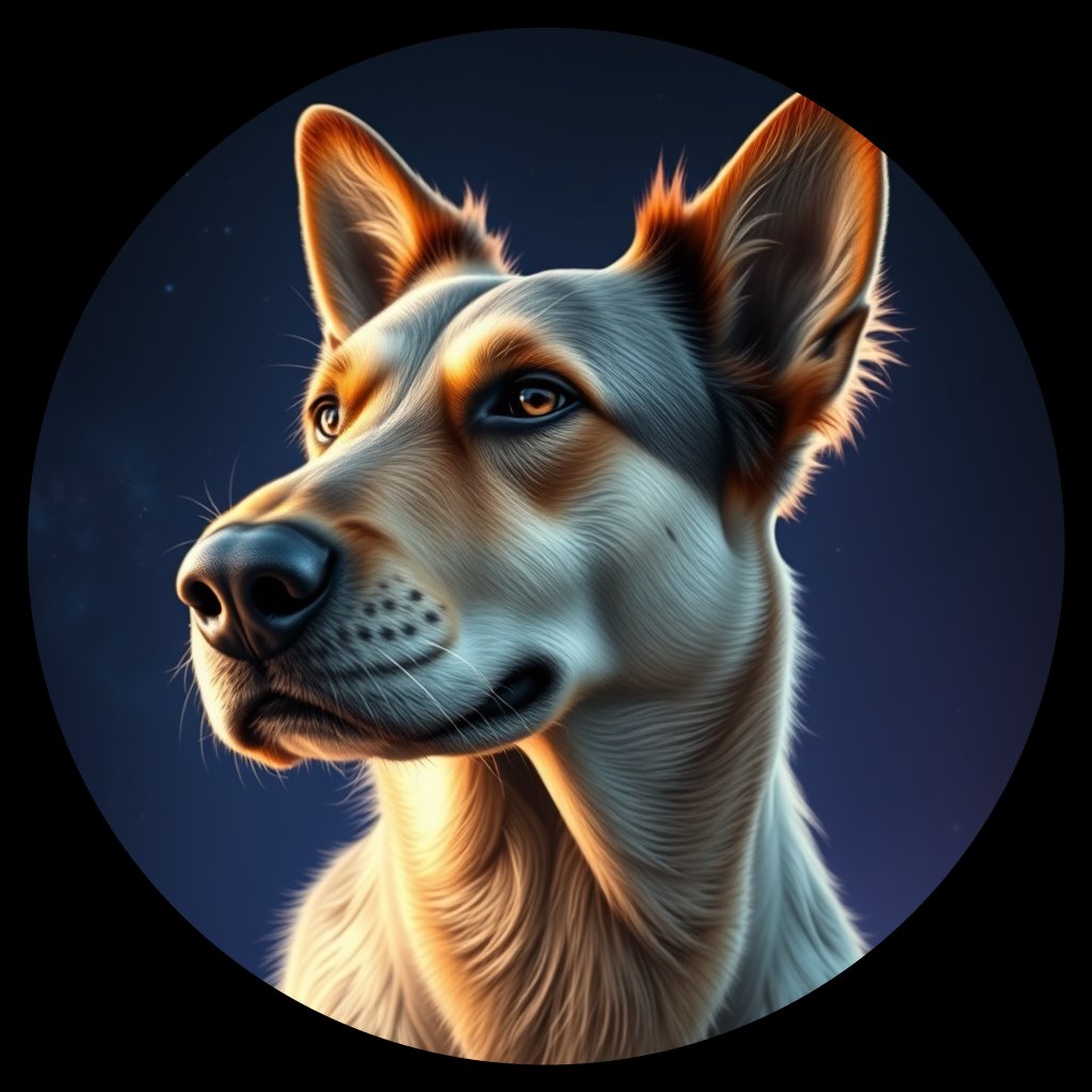 Cosmic medallion portrait of ARM_ARM_34A, a Village Dog Armenia