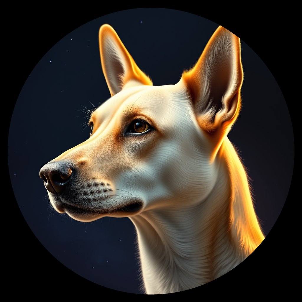 Cosmic medallion portrait of ARM_ARM_35A, a Village Dog Armenia
