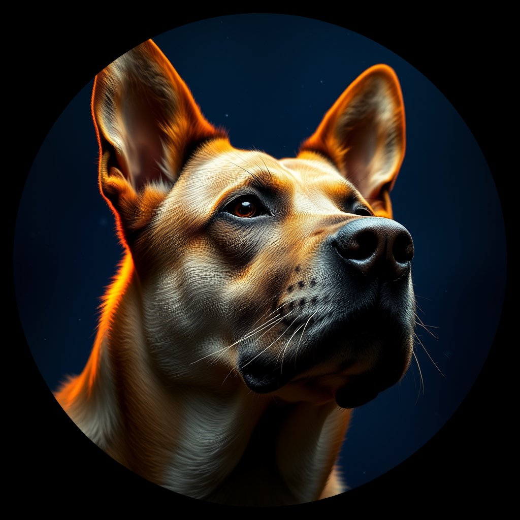 Cosmic medallion portrait of ARM_ARM_37A, a Village Dog Armenia