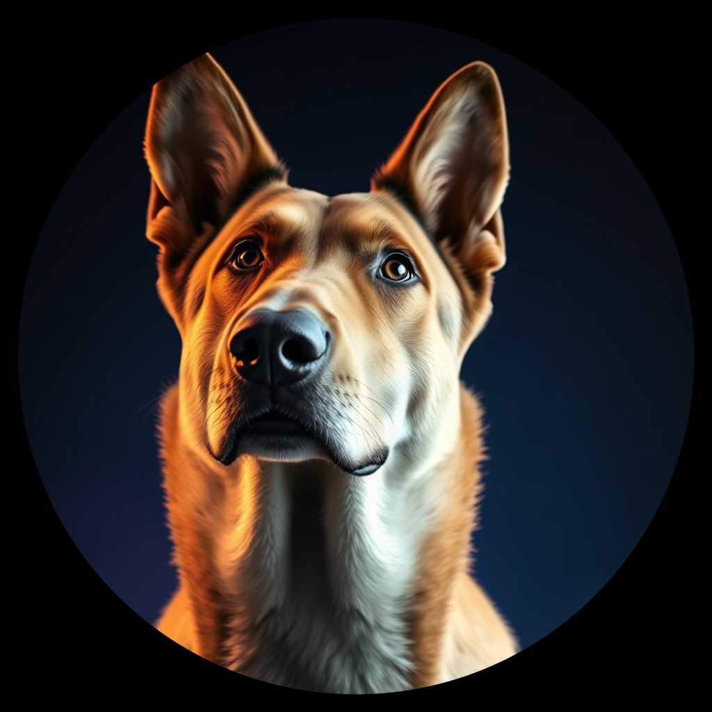 Cosmic medallion portrait of ARM_ARM_38A, a Village Dog Armenia