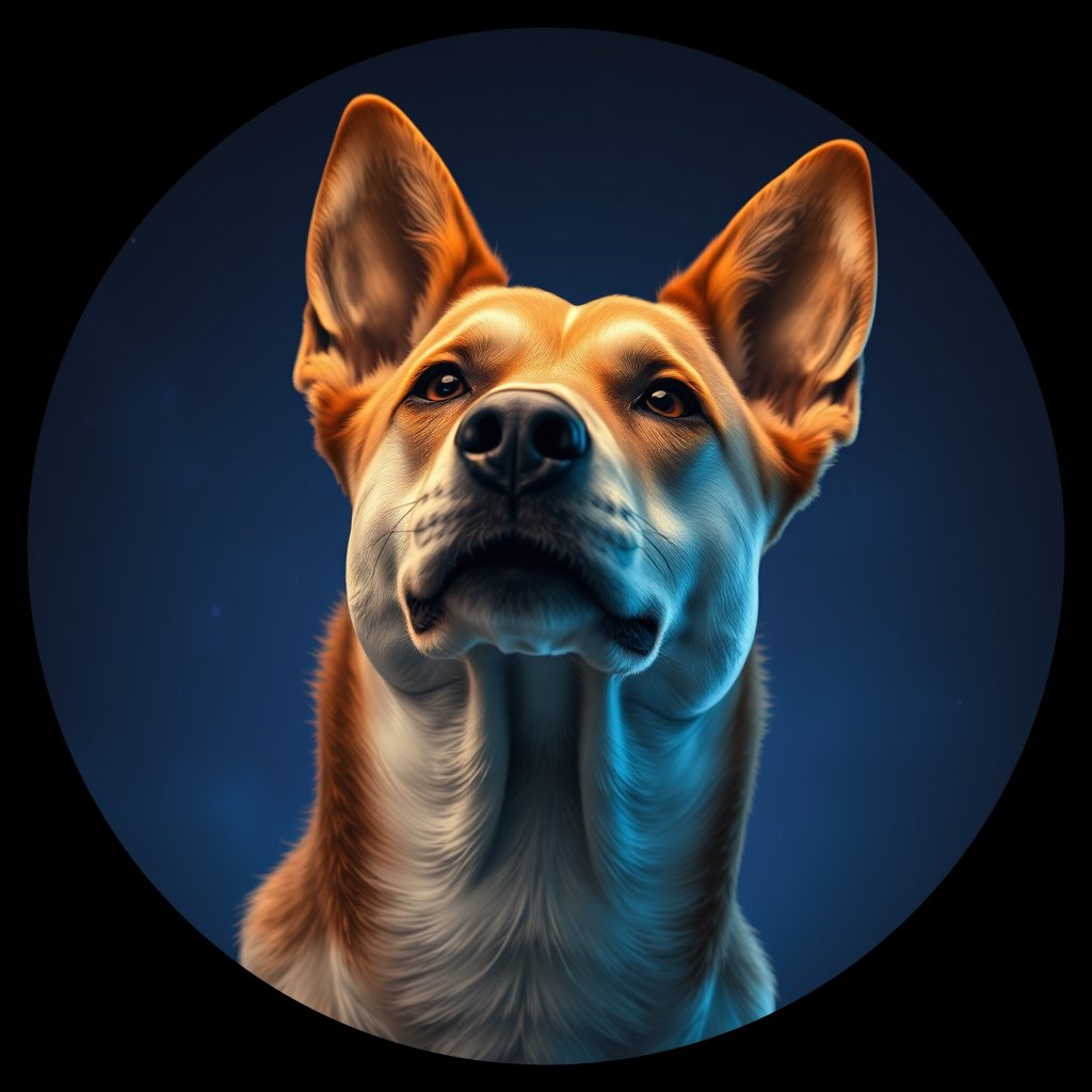 Cosmic medallion portrait of ARM_ARM_40A, a Village Dog Armenia