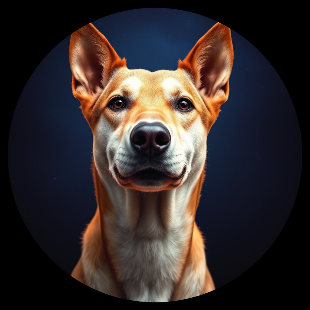 Cosmic medallion portrait of ARM_ARM_41A, a Village Dog Armenia