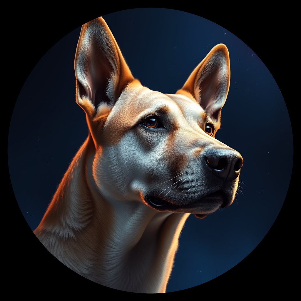 Cosmic medallion portrait of ARM_ARM_42A, a Village Dog Armenia