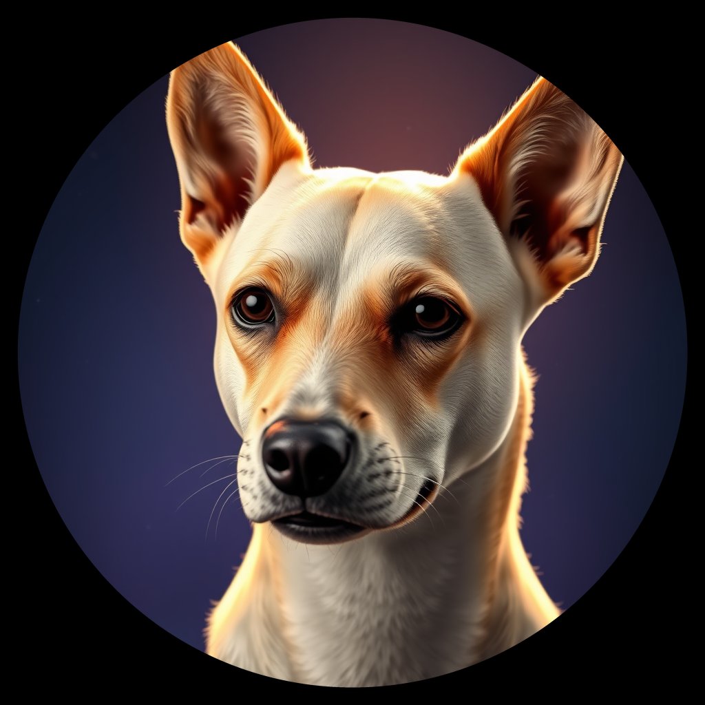 Cosmic medallion portrait of ARM_ARM_43A, a Village Dog Armenia