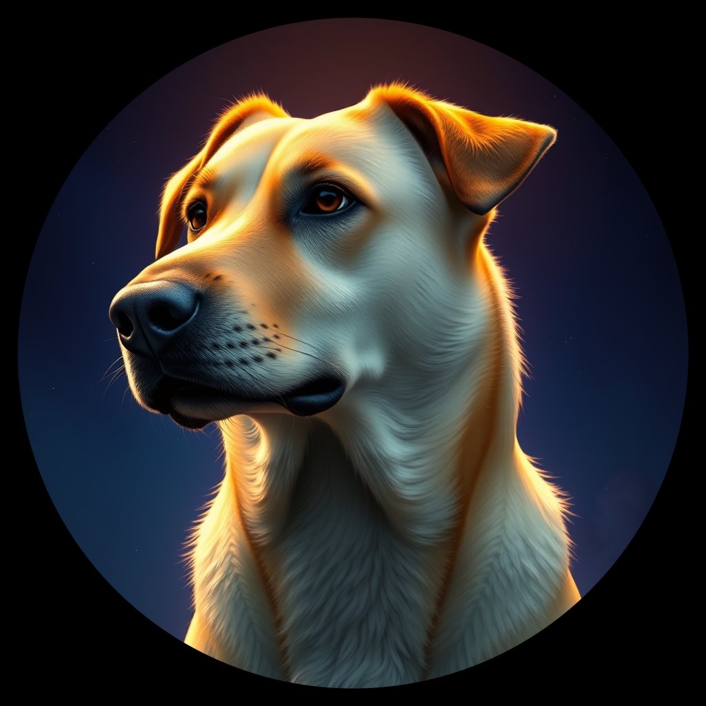 Cosmic medallion portrait of ARM_ARM_45A, a Village Dog Armenia