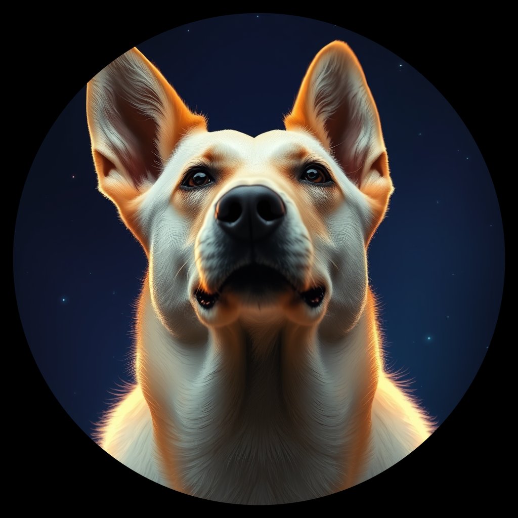 Cosmic medallion portrait of ARM_ARM_46A, a Village Dog Armenia
