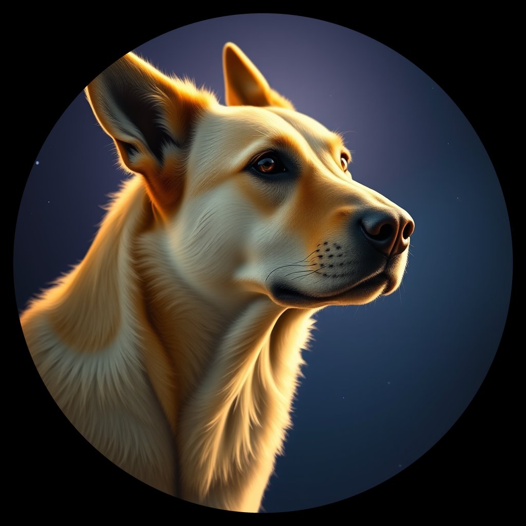 Cosmic medallion portrait of AUCD_AUCD_15C05, a Australian Cattle Dog