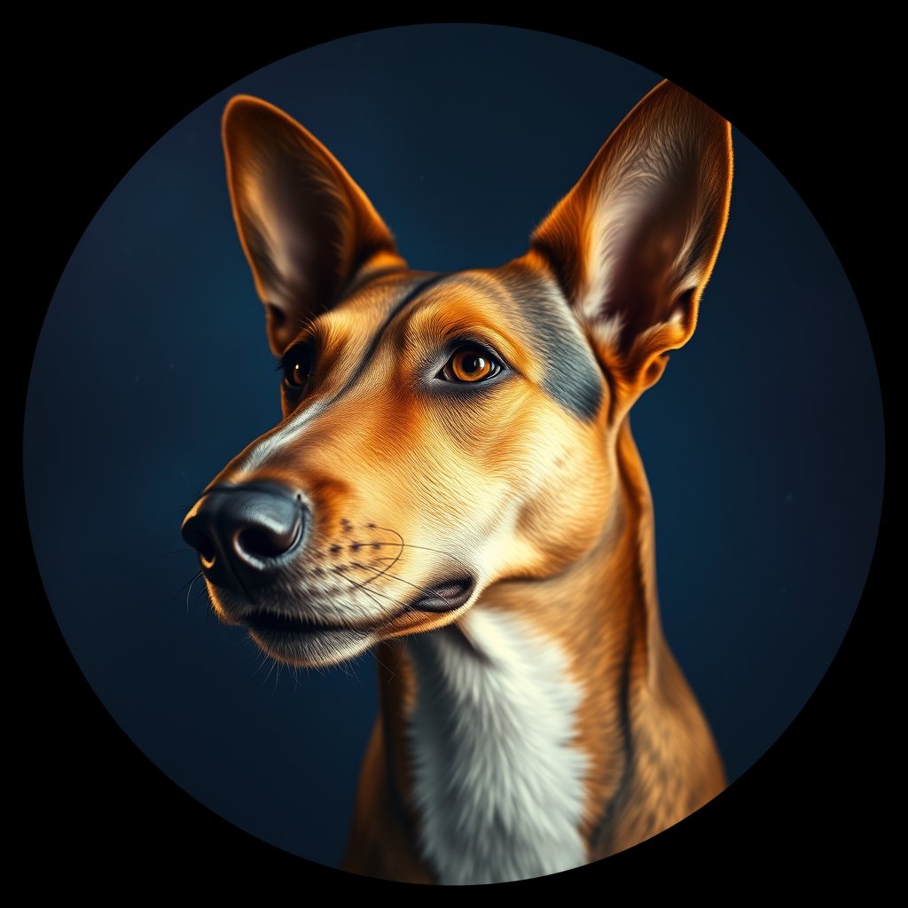 Cosmic medallion portrait of AUCD_AUCD_15C07, a Australian Cattle Dog