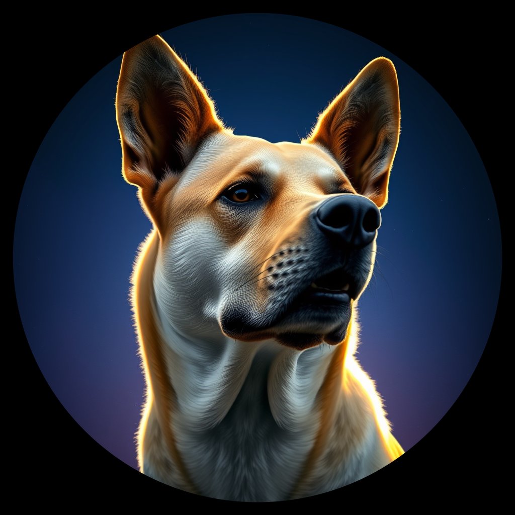 Cosmic medallion portrait of AUCD_AUCD_15D09, a Australian Cattle Dog