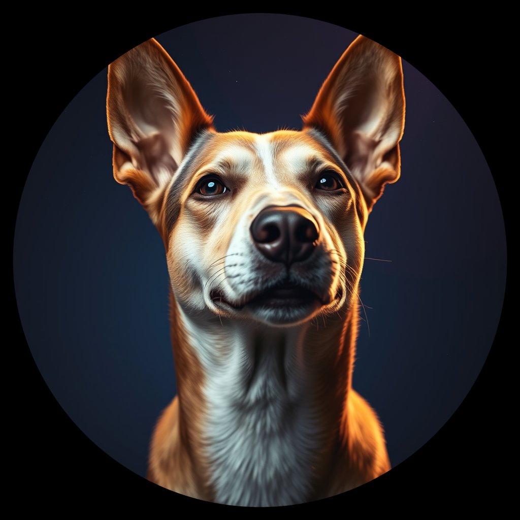Cosmic medallion portrait of AUCD_AUCD_31H04, a Australian Cattle Dog