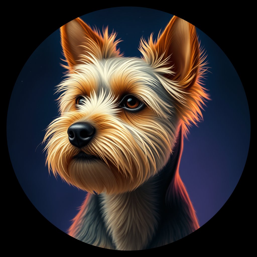 Cosmic medallion portrait of Angel-Richter-YT_Angel-Richter-YT, a Yorkshire Terrier