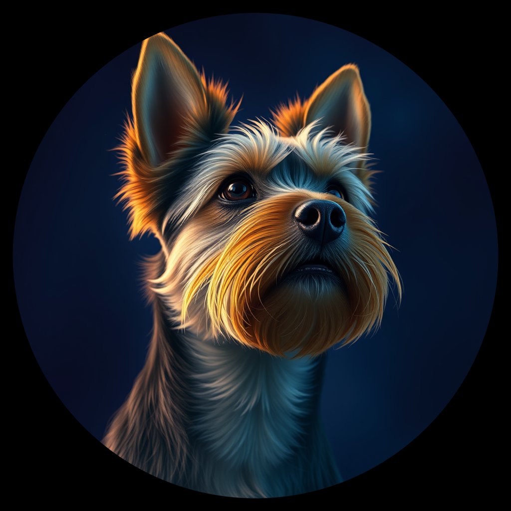 Cosmic medallion portrait of Apollo-Tyree-YT_Apollo-Tyree-YT, a Yorkshire Terrier