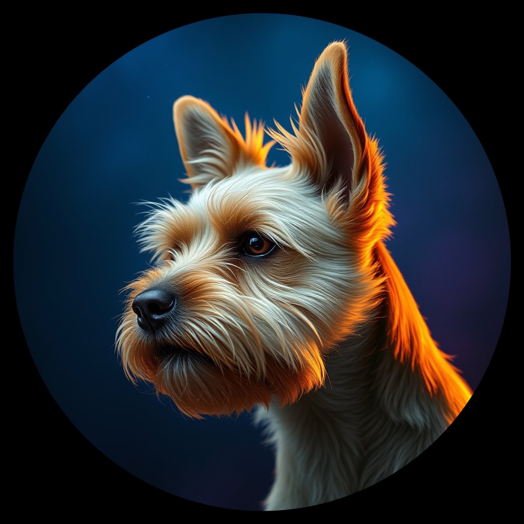 Cosmic medallion portrait of B1-Friday-CT_B1-Friday-CT, a Cairn Terrier