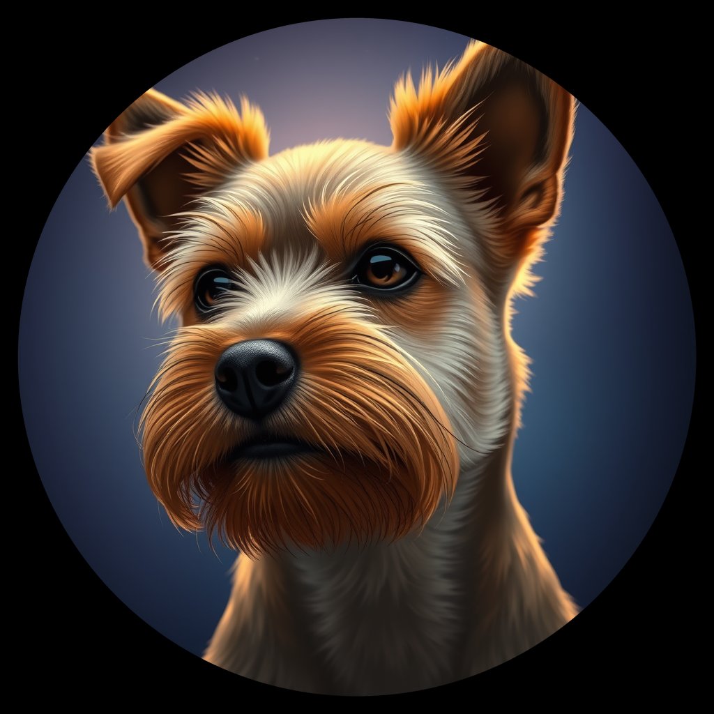 Cosmic medallion portrait of B12-Ellie-Condron-NT_B12-Ellie-Condron-NT, a Norfolk Terrier