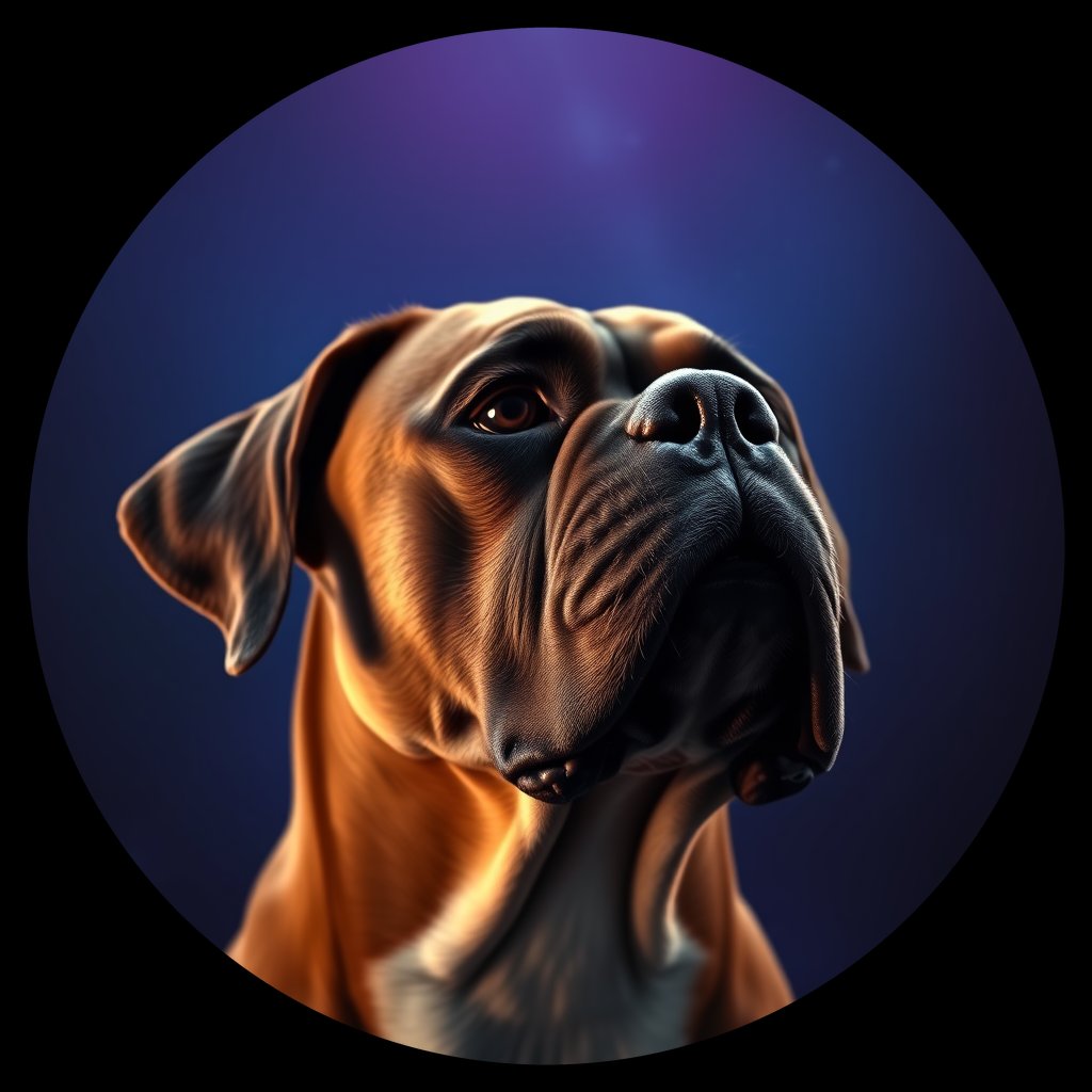 Cosmic medallion portrait of B3-B2-MALE-2833_B3-B2-MALE-2833, a Boxer
