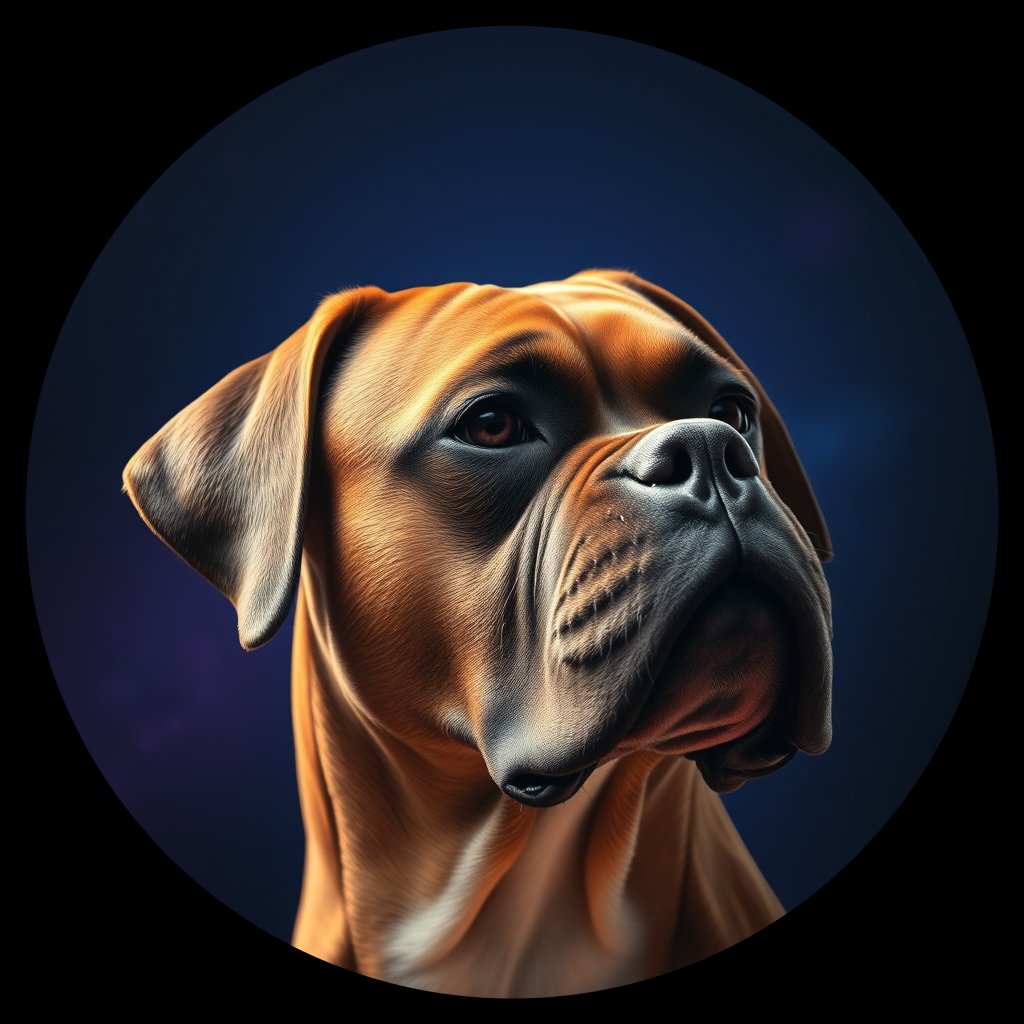 Cosmic medallion portrait of B4-HUC5-MALE-2390_B4-HUC5-MALE-2390, a Boxer