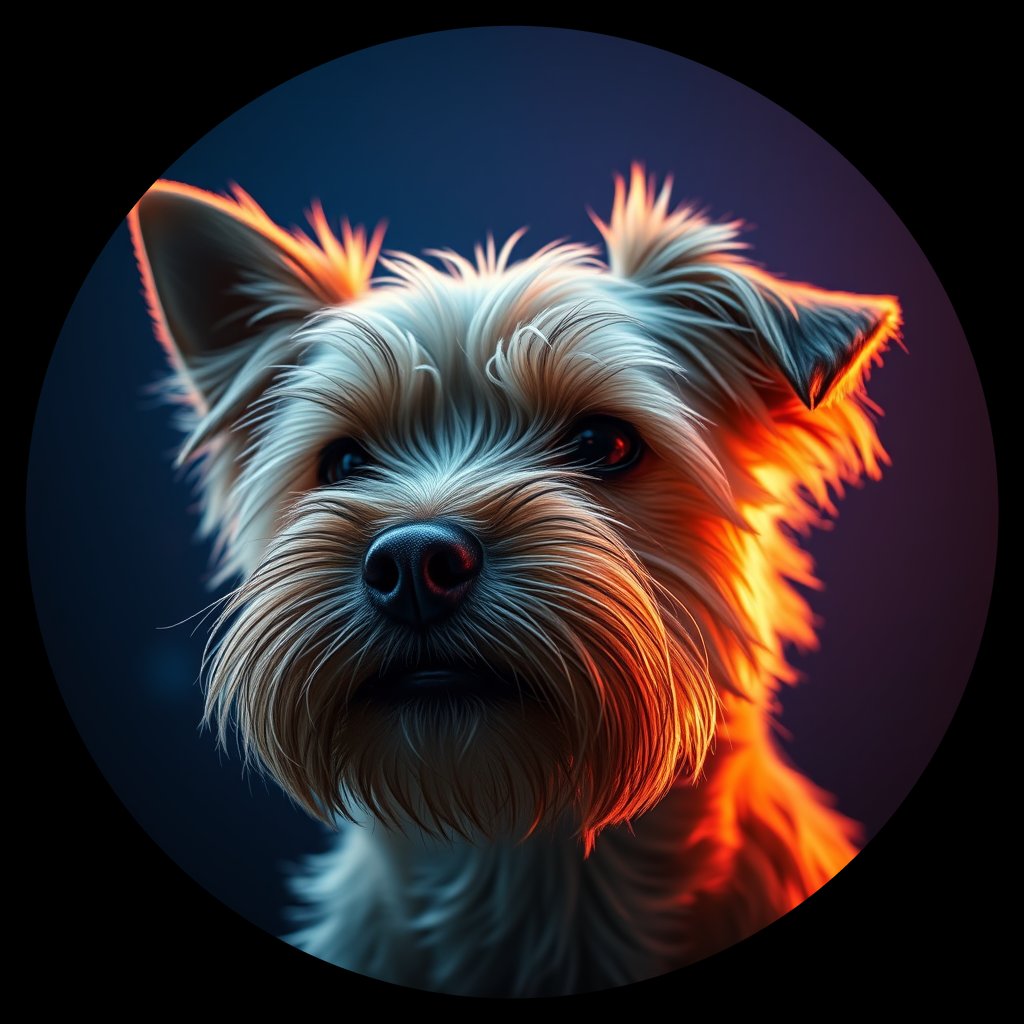 Cosmic medallion portrait of B5-Cookie-CT_B5-Cookie-CT, a Cairn Terrier