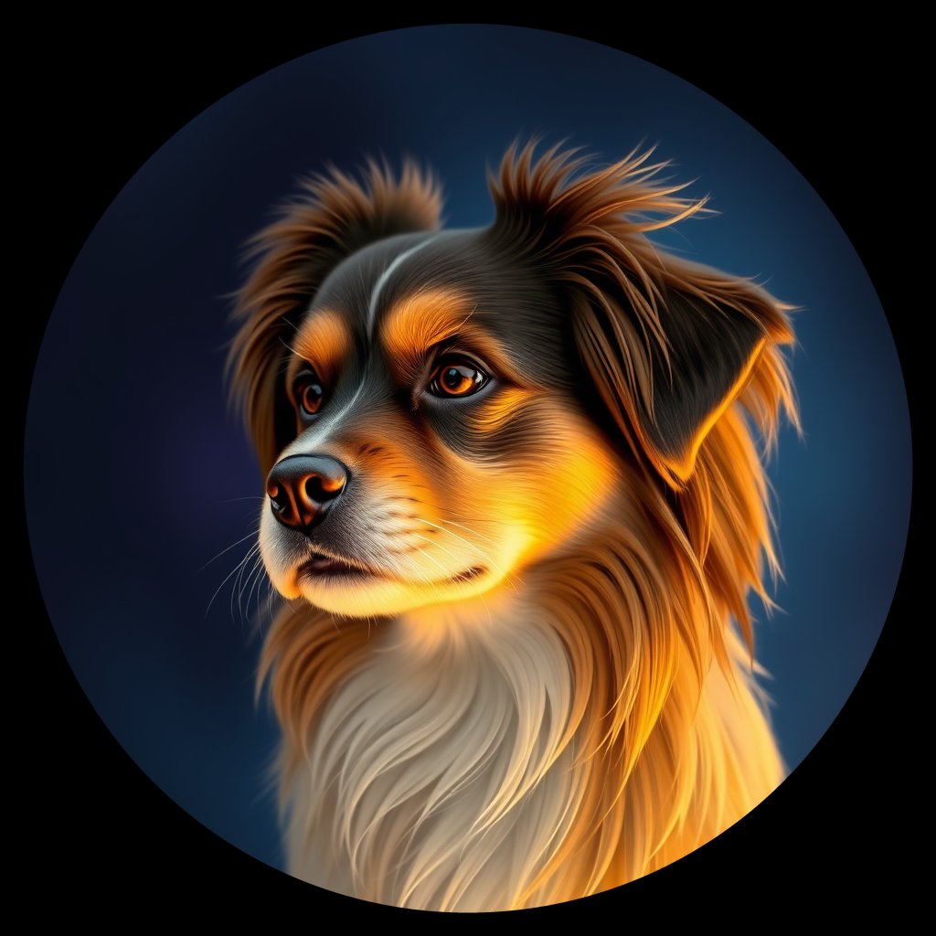 Cosmic medallion portrait of B7-Bailey-TS_B7-Bailey-TS, a Tibetan Spaniel