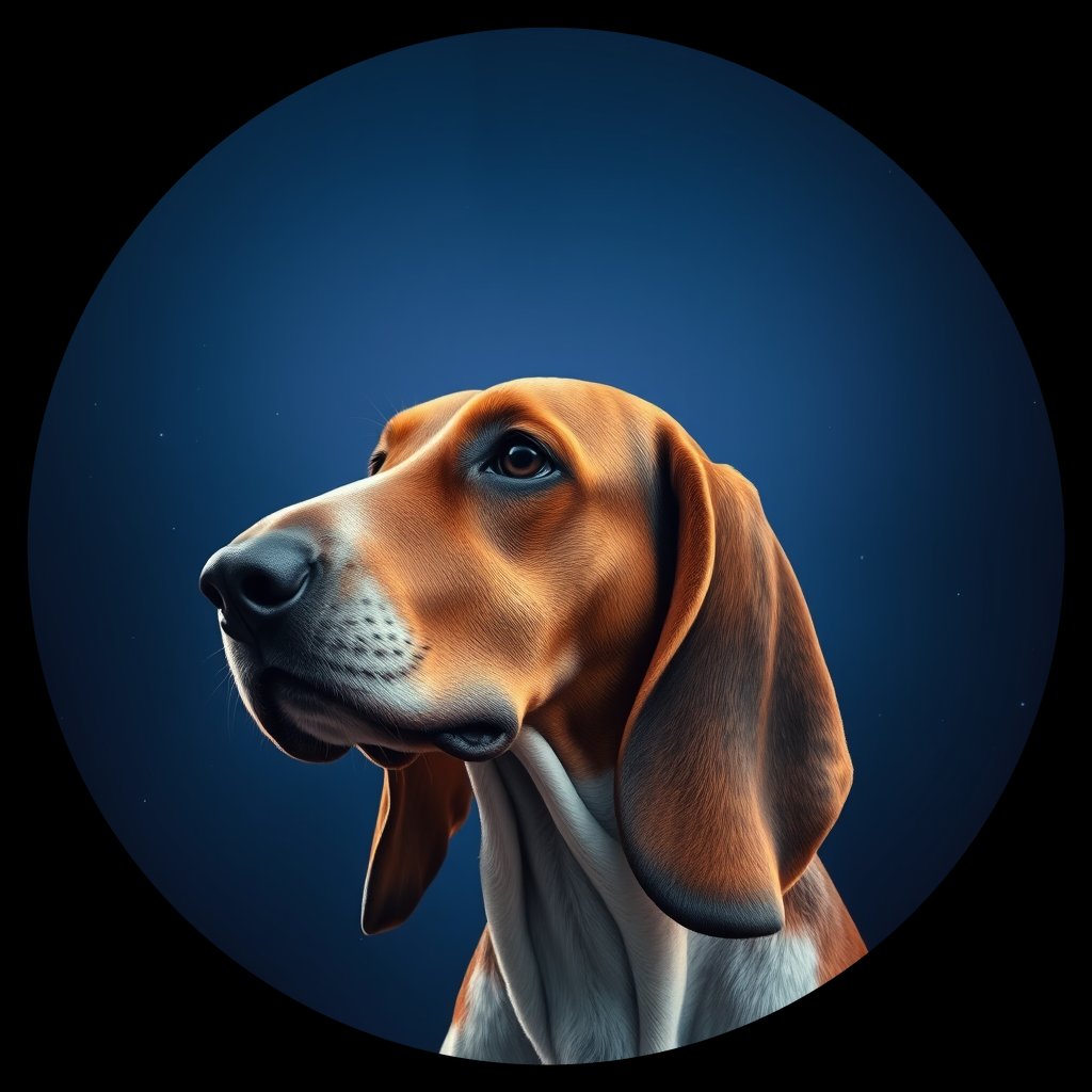 Cosmic medallion portrait of BASS_BASS_10355, a Basset Hound
